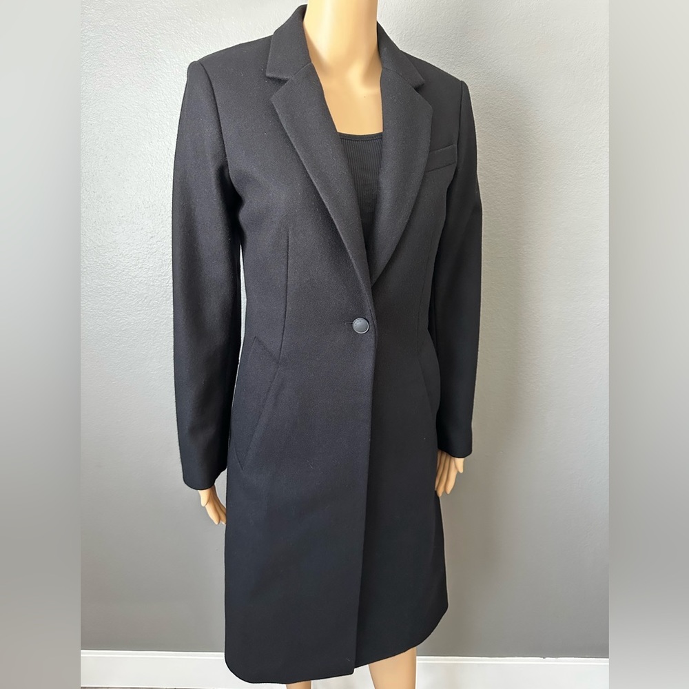 Rag & Bone, black wool long coat in size 2.
